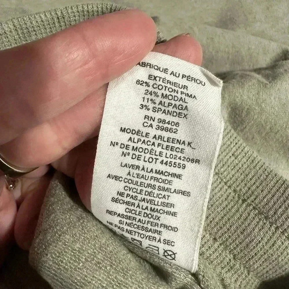 Theory Sage Green Alpaca Blend Joggers Size P XS EUC - Picture 4 of 4